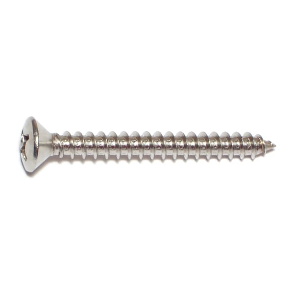 Midwest Fastener Sheet Metal Screw, #12 x 2 in, 18-8 Stainless Steel Oval Head Phillips Drive, 50 PK 53602 - main